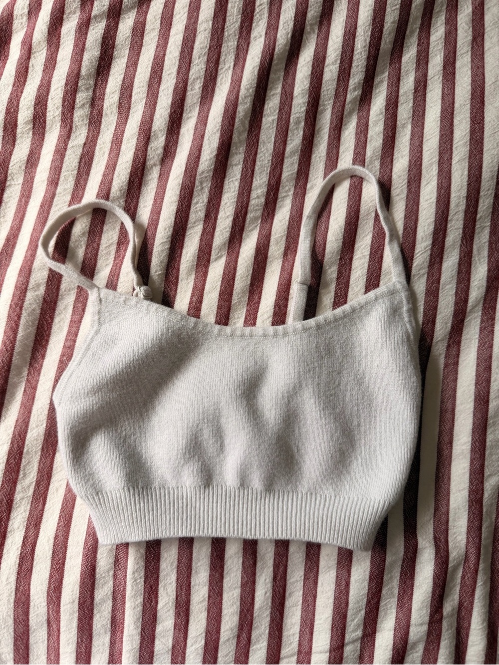 Aritiza Babaton Soft cropped top  Knit White Bralette with Adjustable Straps